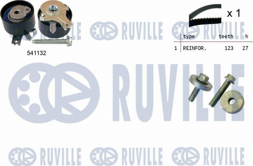 Ruville 550055 - Комплект зубчатого ремня ГРМ autosila-amz.com