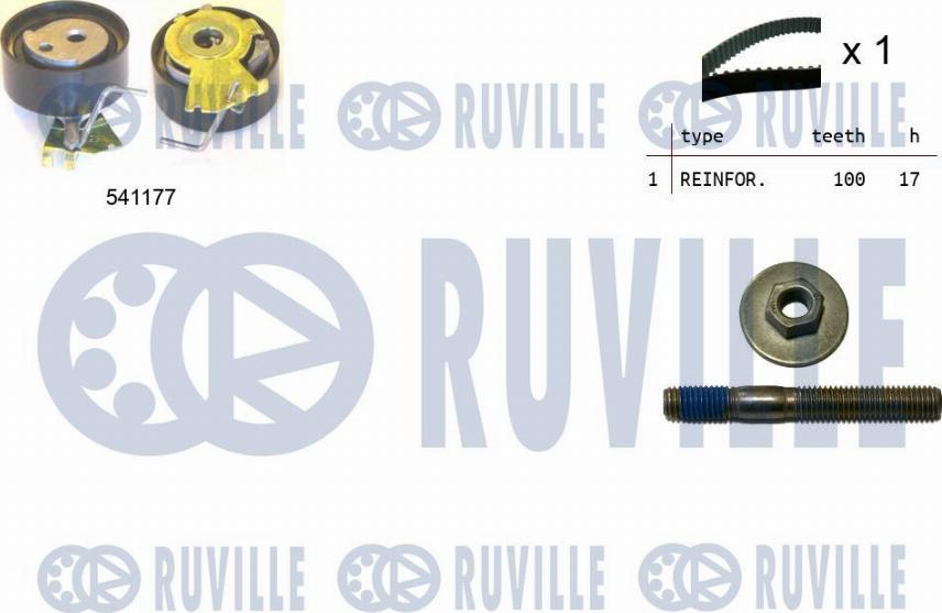 Ruville 550050 - Комплект зубчатого ремня ГРМ autosila-amz.com