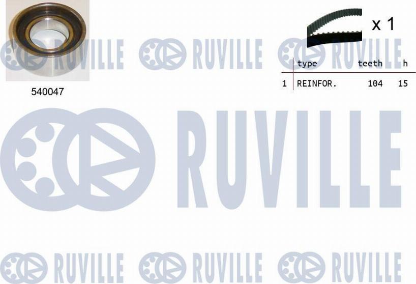 Ruville 550065 - Комплект зубчатого ремня ГРМ autosila-amz.com