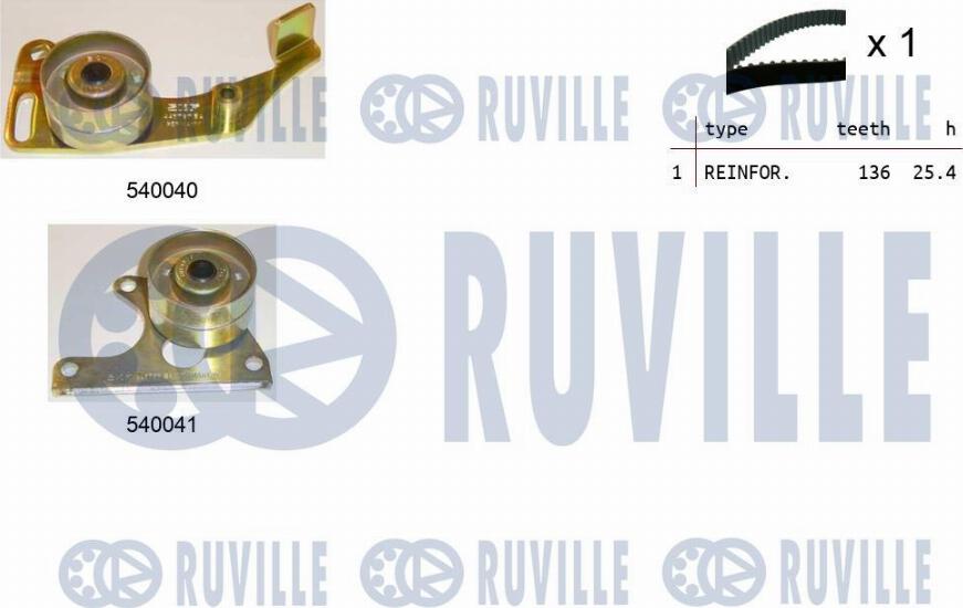 Ruville 550066 - Комплект зубчатого ремня ГРМ autosila-amz.com