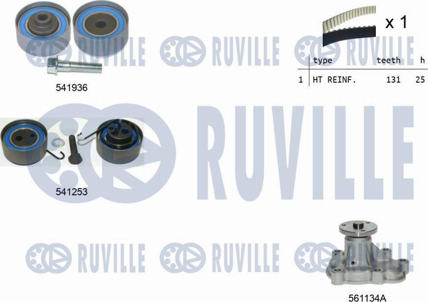 Ruville 5500632 - Водяной насос + комплект зубчатого ремня ГРМ autosila-amz.com