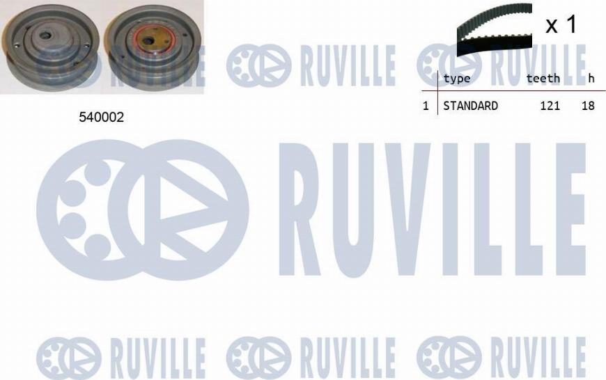 Ruville 550008 - Комплект зубчатого ремня ГРМ autosila-amz.com