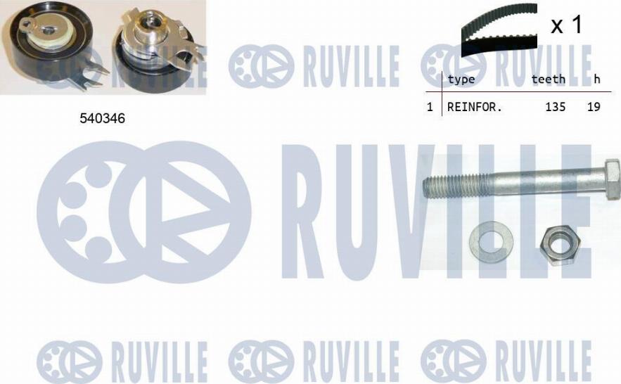 Ruville 550007 - Комплект зубчатого ремня ГРМ autosila-amz.com