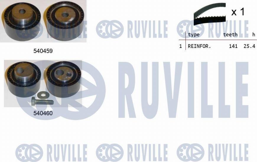 Ruville 550019 - Комплект зубчатого ремня ГРМ autosila-amz.com