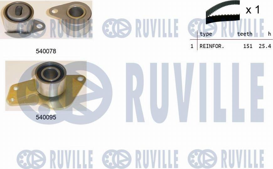 Ruville 550016 - Комплект зубчатого ремня ГРМ autosila-amz.com