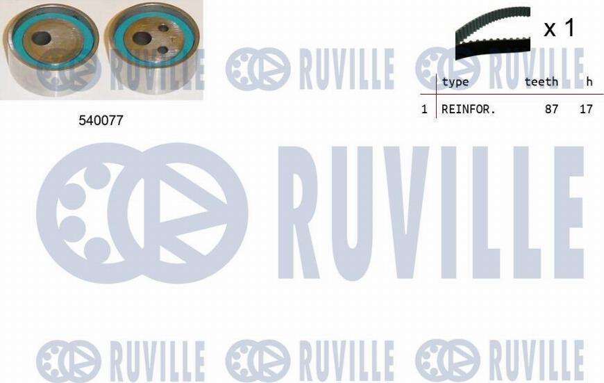 Ruville 550010 - Комплект зубчатого ремня ГРМ autosila-amz.com