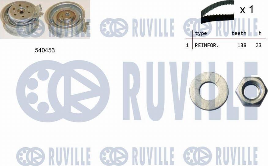 Ruville 550013 - Комплект зубчатого ремня ГРМ autosila-amz.com