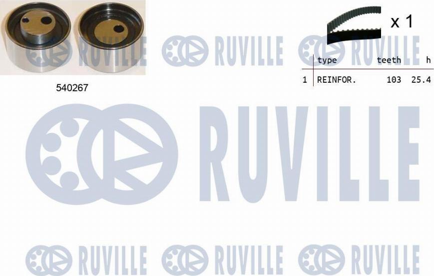 Ruville 550085 - Комплект зубчатого ремня ГРМ autosila-amz.com