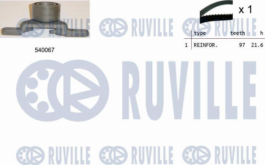 Ruville 550086 - Комплект зубчатого ремня ГРМ autosila-amz.com