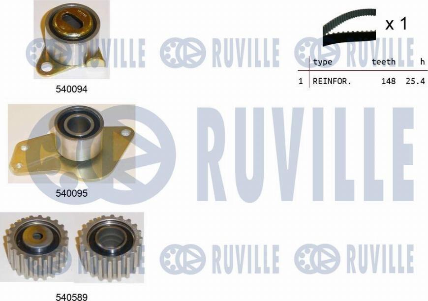 Ruville 550080 - Комплект зубчатого ремня ГРМ autosila-amz.com