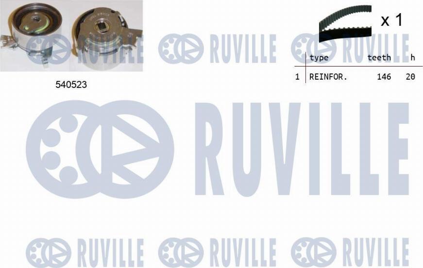 Ruville 550088 - Комплект зубчатого ремня ГРМ autosila-amz.com