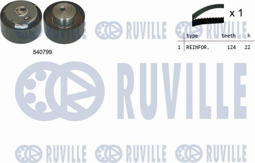 Ruville 550034 - Комплект зубчатого ремня ГРМ autosila-amz.com