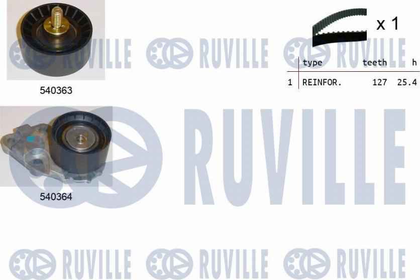 Ruville 550035 - Комплект зубчатого ремня ГРМ autosila-amz.com
