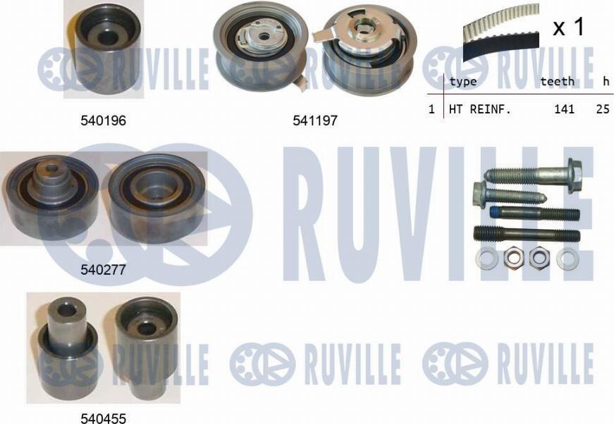 Ruville 550059 - Комплект зубчатого ремня ГРМ autosila-amz.com