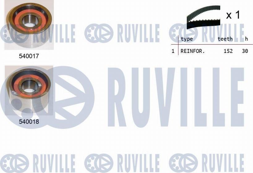 Ruville 550023 - Комплект зубчатого ремня ГРМ autosila-amz.com
