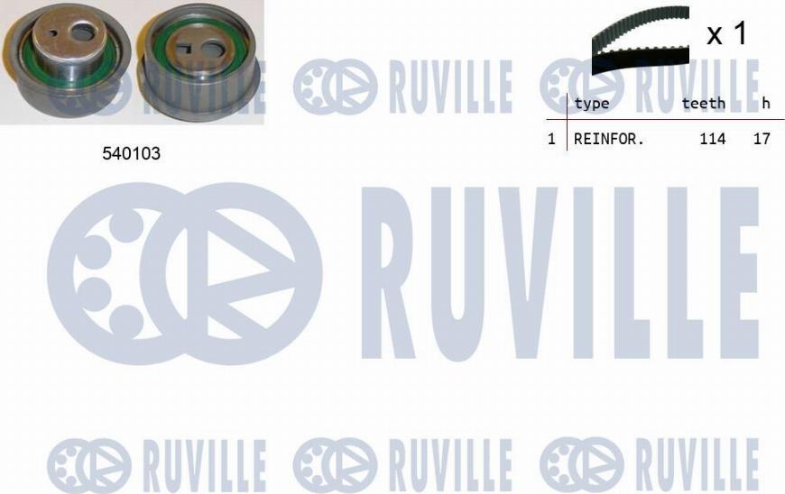 Ruville 550073 - Комплект зубчатого ремня ГРМ autosila-amz.com