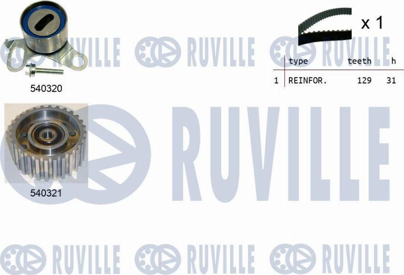 Ruville 550072 - Комплект зубчатого ремня ГРМ autosila-amz.com