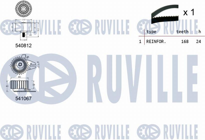 Ruville 550144 - Комплект зубчатого ремня ГРМ autosila-amz.com