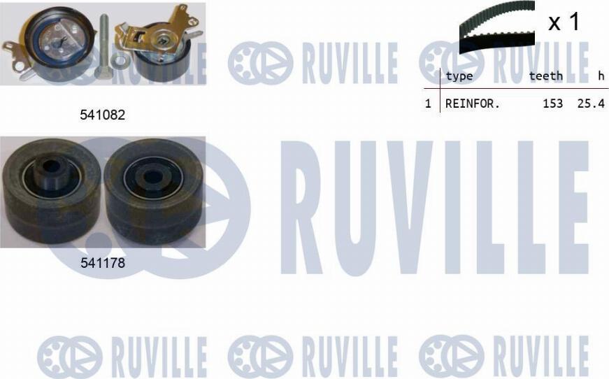 Ruville 550145 - Комплект зубчатого ремня ГРМ autosila-amz.com