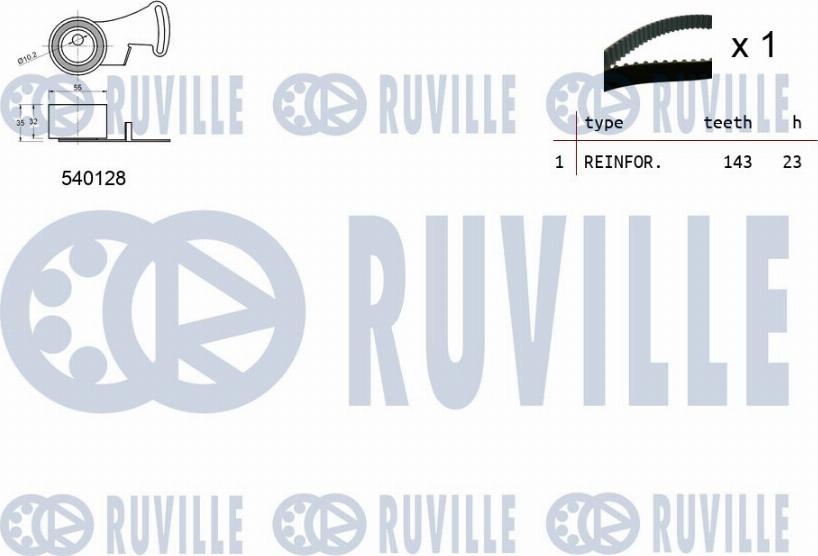 Ruville 550147 - Комплект зубчатого ремня ГРМ autosila-amz.com