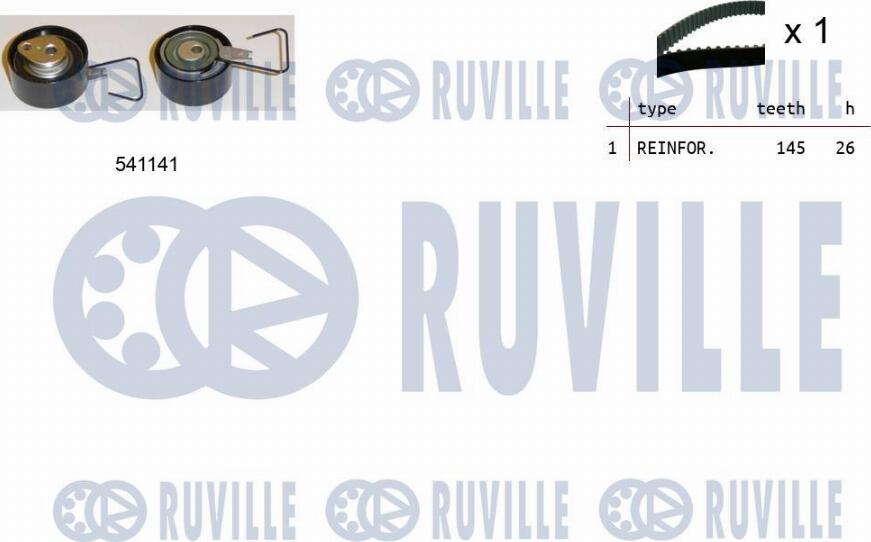 Ruville 550154 - Комплект зубчатого ремня ГРМ autosila-amz.com