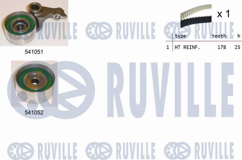 Ruville 550156 - Комплект зубчатого ремня ГРМ autosila-amz.com