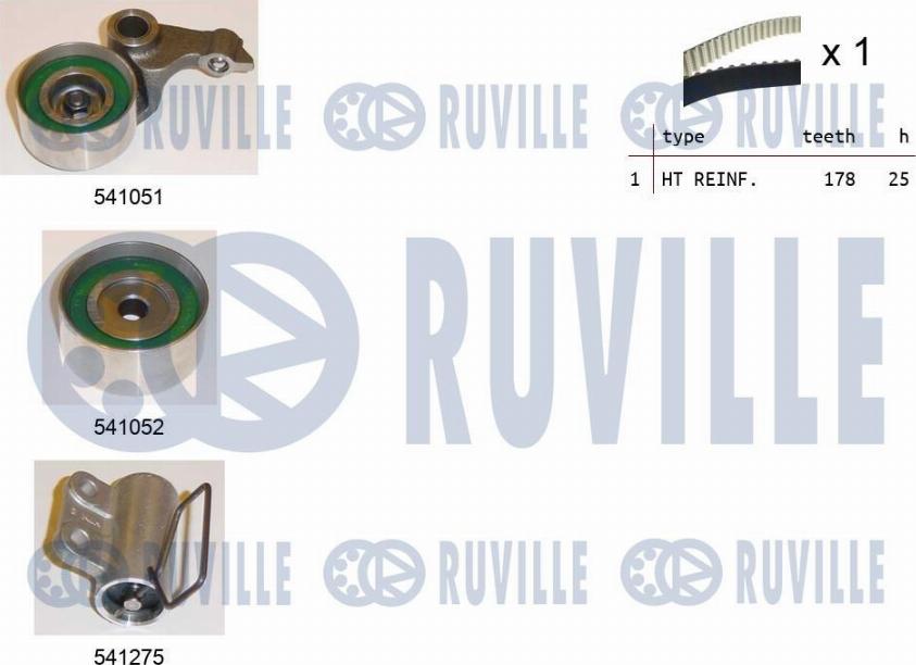 Ruville 550157 - Комплект зубчатого ремня ГРМ autosila-amz.com