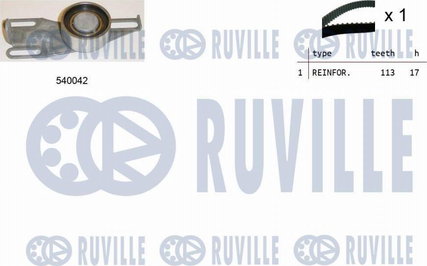 Ruville 550169 - Комплект зубчатого ремня ГРМ autosila-amz.com