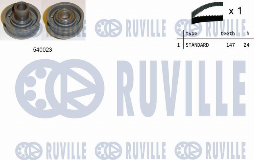 Ruville 550168 - Комплект зубчатого ремня ГРМ autosila-amz.com