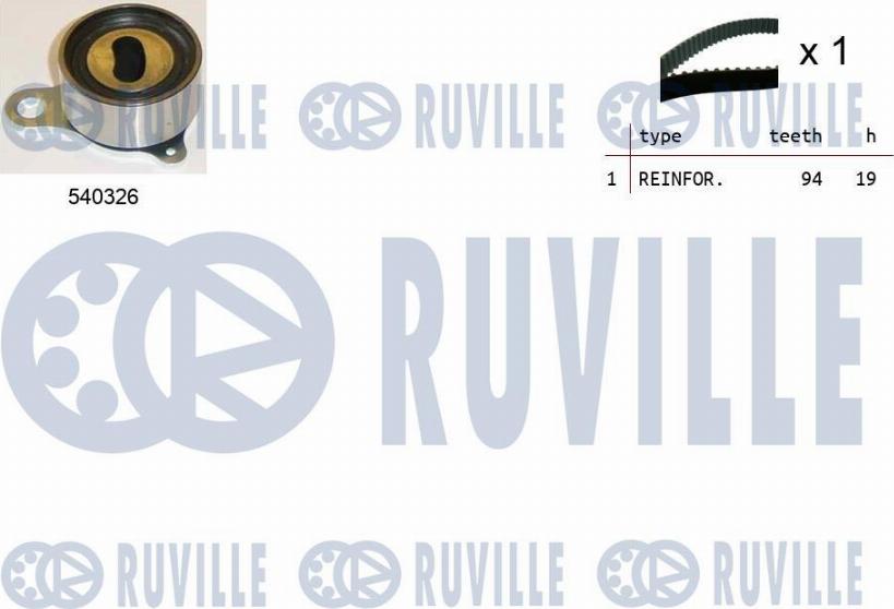 Ruville 550162 - Комплект зубчатого ремня ГРМ autosila-amz.com