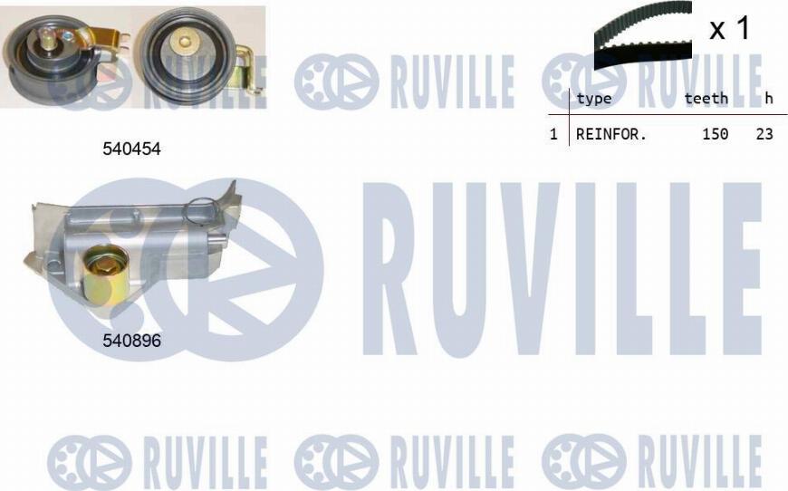 Ruville 550104 - Комплект зубчатого ремня ГРМ autosila-amz.com