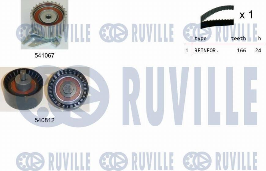 Ruville 550101 - Комплект зубчатого ремня ГРМ autosila-amz.com