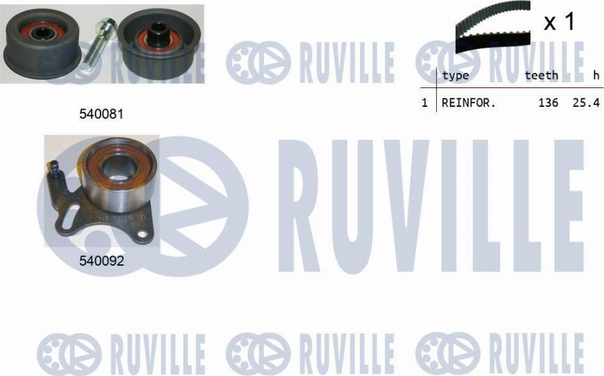 Ruville 550189 - Комплект зубчатого ремня ГРМ autosila-amz.com