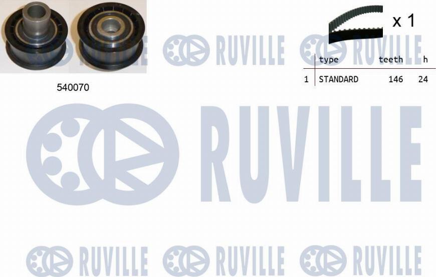 Ruville 550185 - Комплект зубчатого ремня ГРМ autosila-amz.com