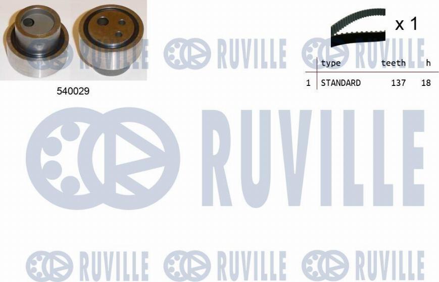 Ruville 550183 - Комплект зубчатого ремня ГРМ autosila-amz.com