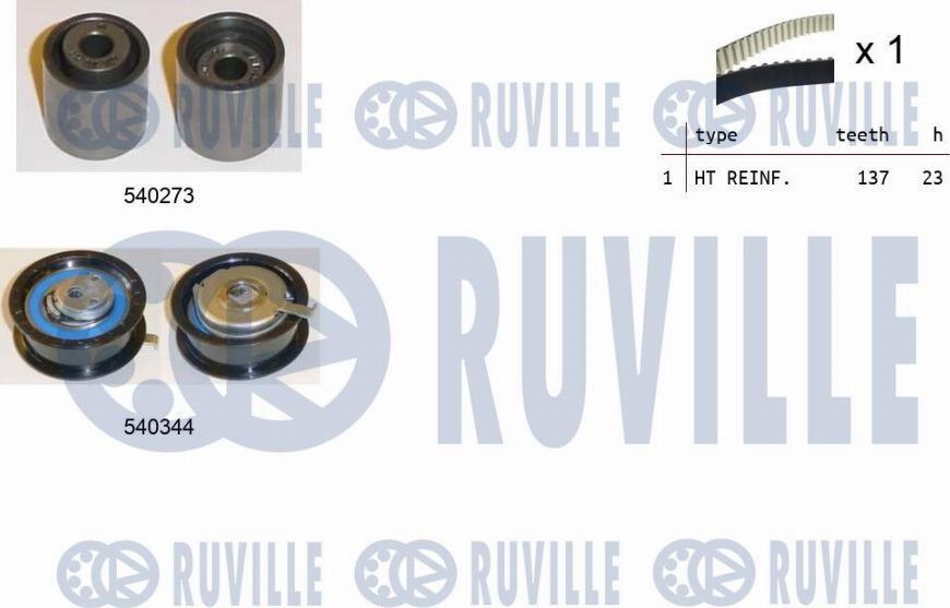 Ruville 550135 - Комплект зубчатого ремня ГРМ autosila-amz.com