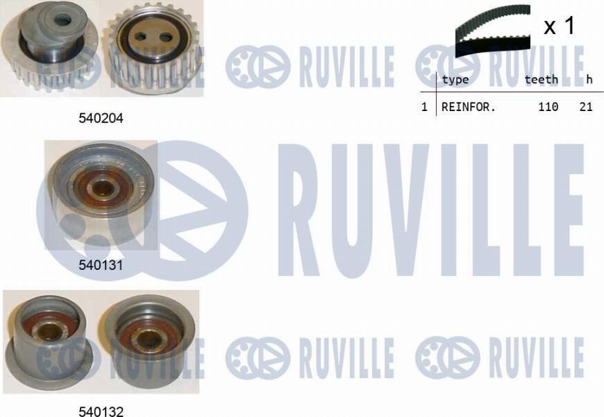 Ruville 550130 - Ремкомплект приводного ремня autosila-amz.com