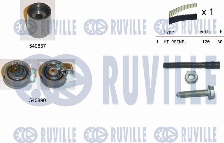 Ruville 550137 - Комплект зубчатого ремня ГРМ autosila-amz.com