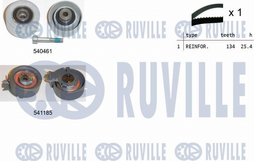 Ruville 550120 - Комплект зубчатого ремня ГРМ autosila-amz.com