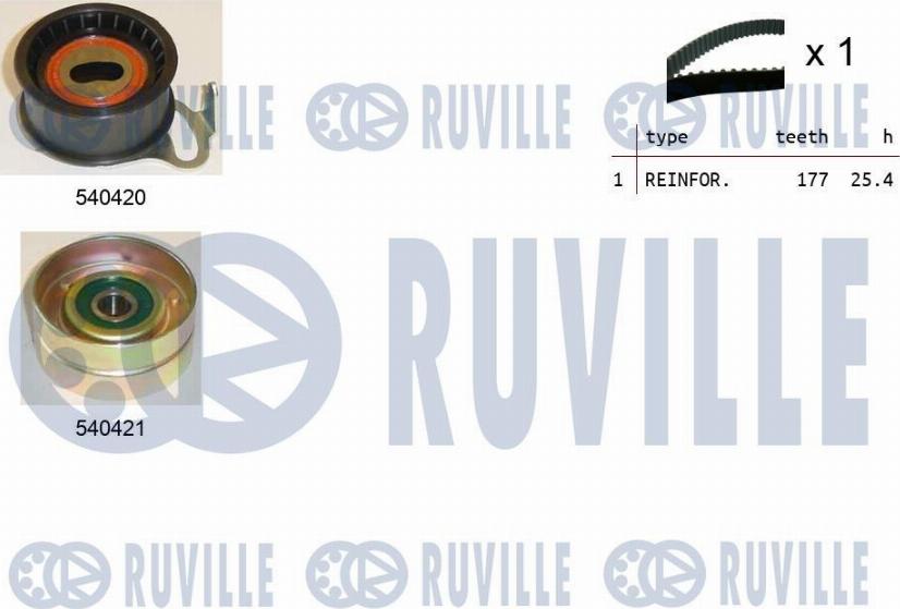 Ruville 550172 - Комплект зубчатого ремня ГРМ autosila-amz.com