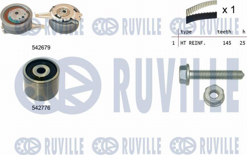Ruville 550391 - Комплект зубчатого ремня ГРМ autosila-amz.com