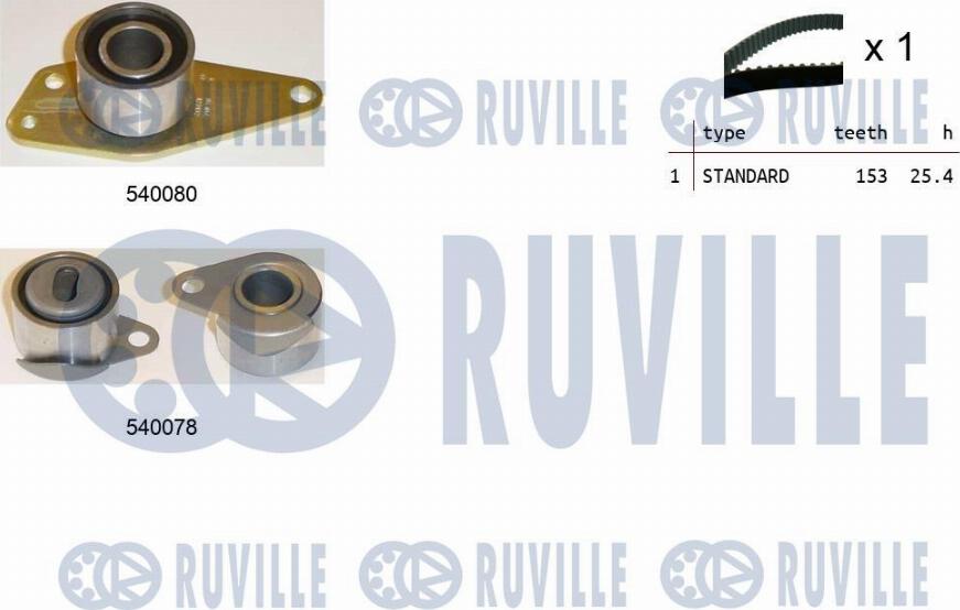 Ruville 550345 - Комплект зубчатого ремня ГРМ autosila-amz.com