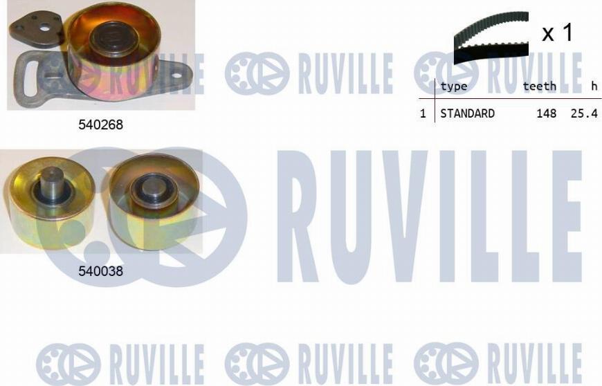 Ruville 550346 - Комплект зубчатого ремня ГРМ autosila-amz.com