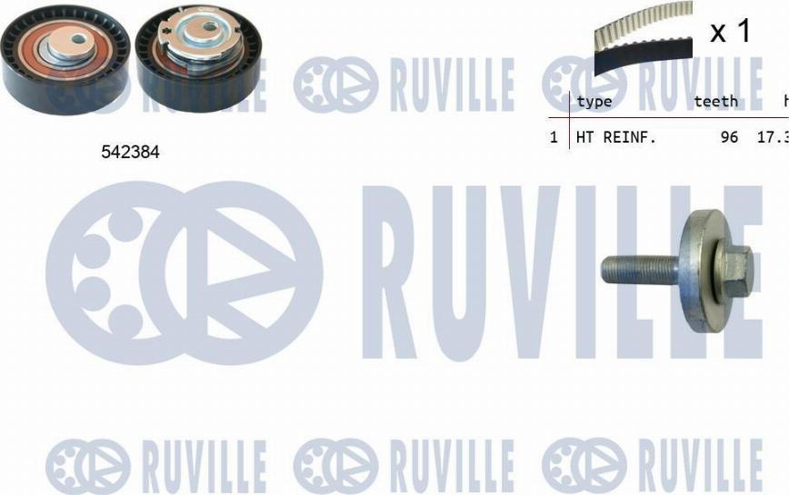 Ruville 550340 - Комплект зубчатого ремня ГРМ autosila-amz.com