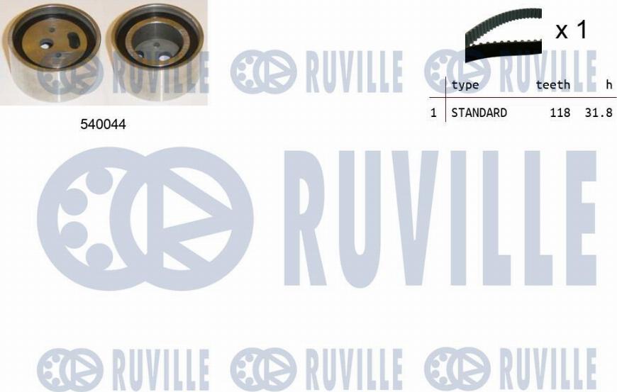 Ruville 550350 - Комплект зубчатого ремня ГРМ autosila-amz.com