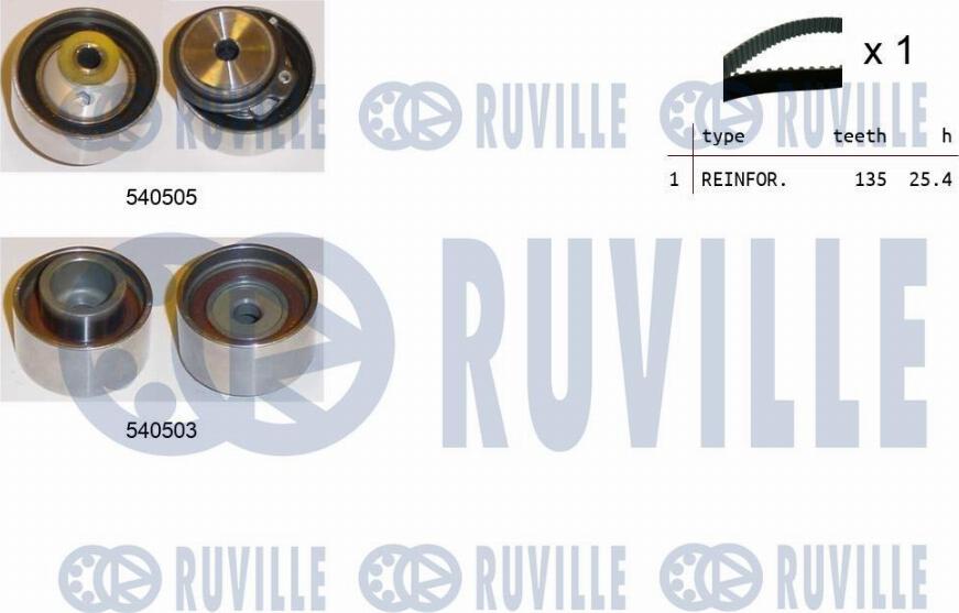 Ruville 550352 - Комплект зубчатого ремня ГРМ autosila-amz.com