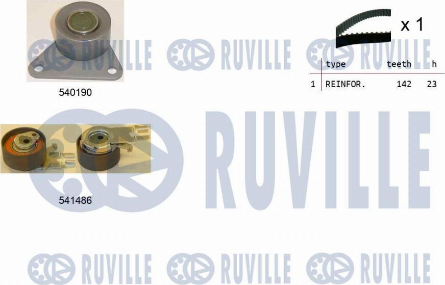 Ruville 550364 - Комплект зубчатого ремня ГРМ autosila-amz.com