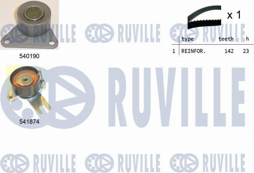 Ruville 550365 - Комплект зубчатого ремня ГРМ autosila-amz.com