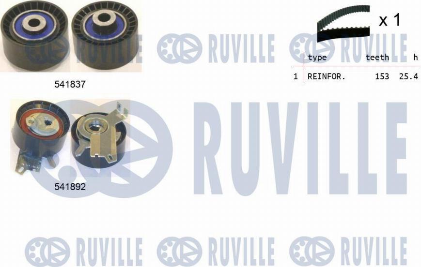 Ruville 550366 - Комплект зубчатого ремня ГРМ autosila-amz.com