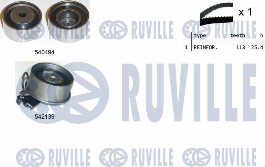 Ruville 550361 - Комплект зубчатого ремня ГРМ autosila-amz.com